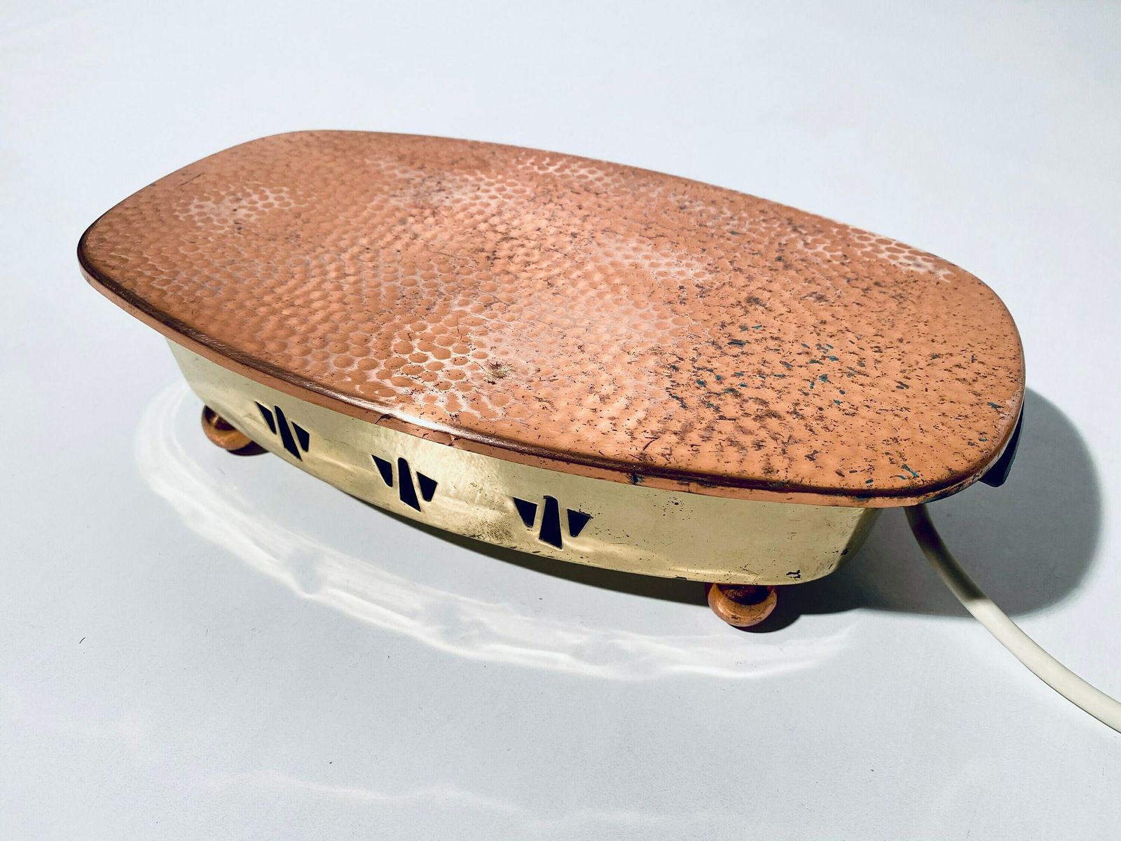 Vintage Protherm Electric Food Warmer Brass & Copper / Vintage Decor 1960s photo for sale