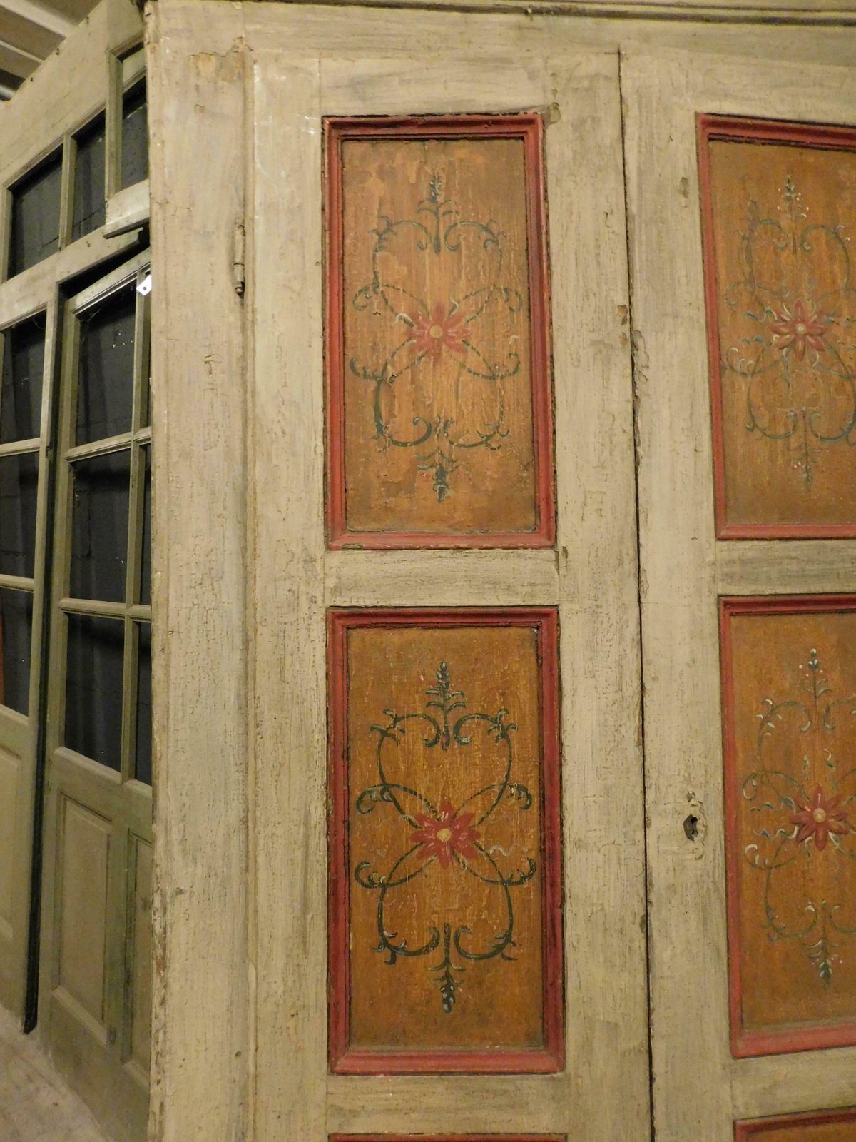 Old Door Lacquered Wall Placard With Frame, From Italy photo Home Fixtures