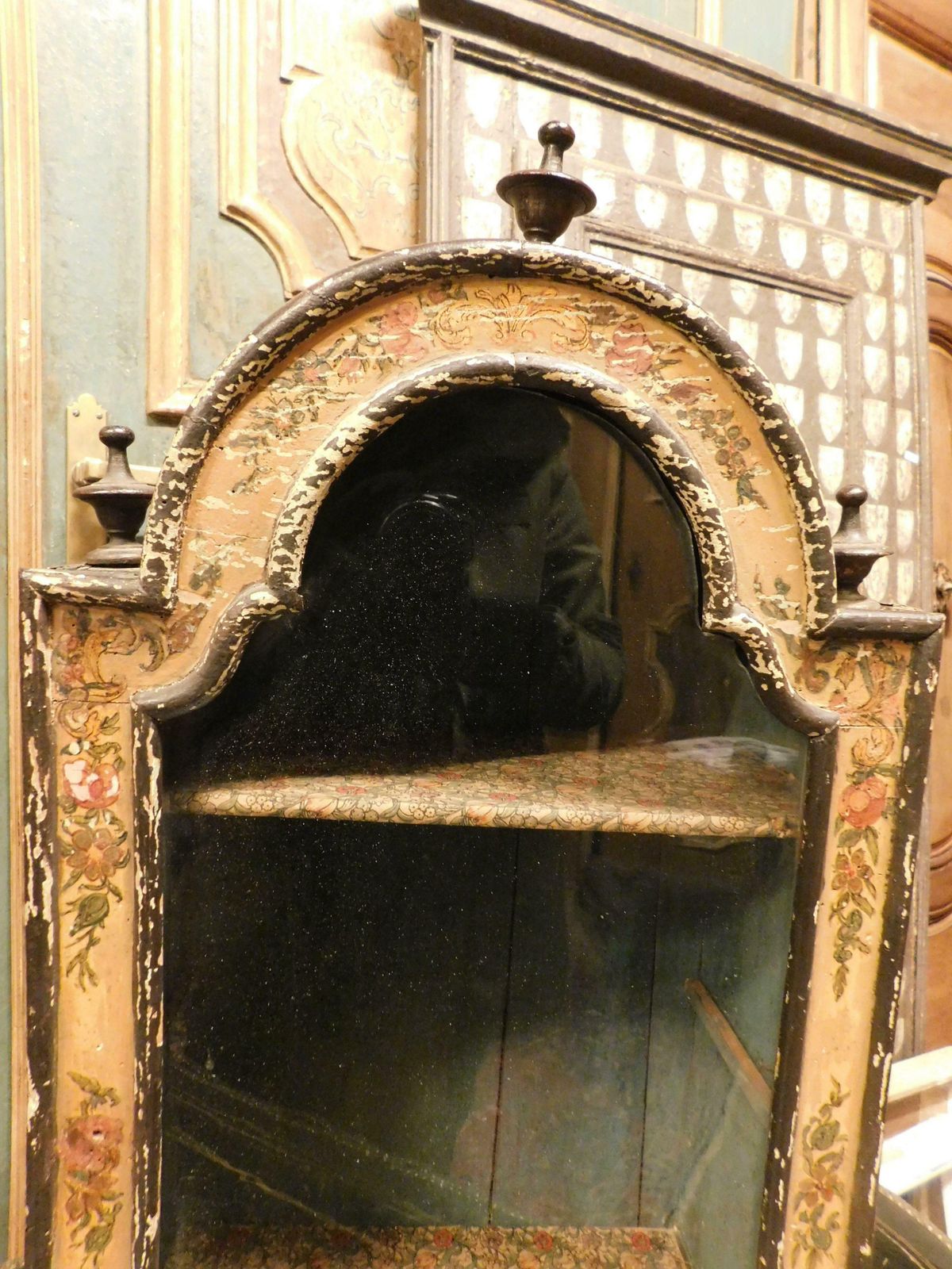 Small Bulletin Board, Showcase, Wall Niche, Hand Painted, Italy photo vintage