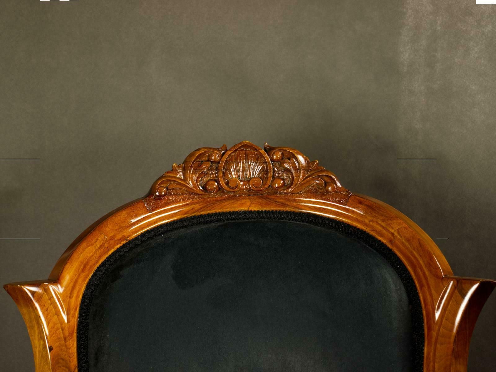 photo furniture Fully Restored Pair Of Black Biedermeier Armchairs 19th Century