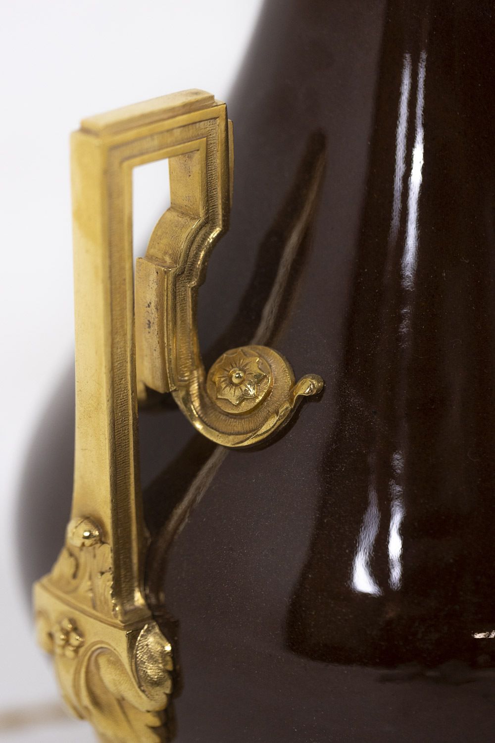 Pair Of Porcelain And Gilt Bronze Lamps, Circa 1880 photo vintage