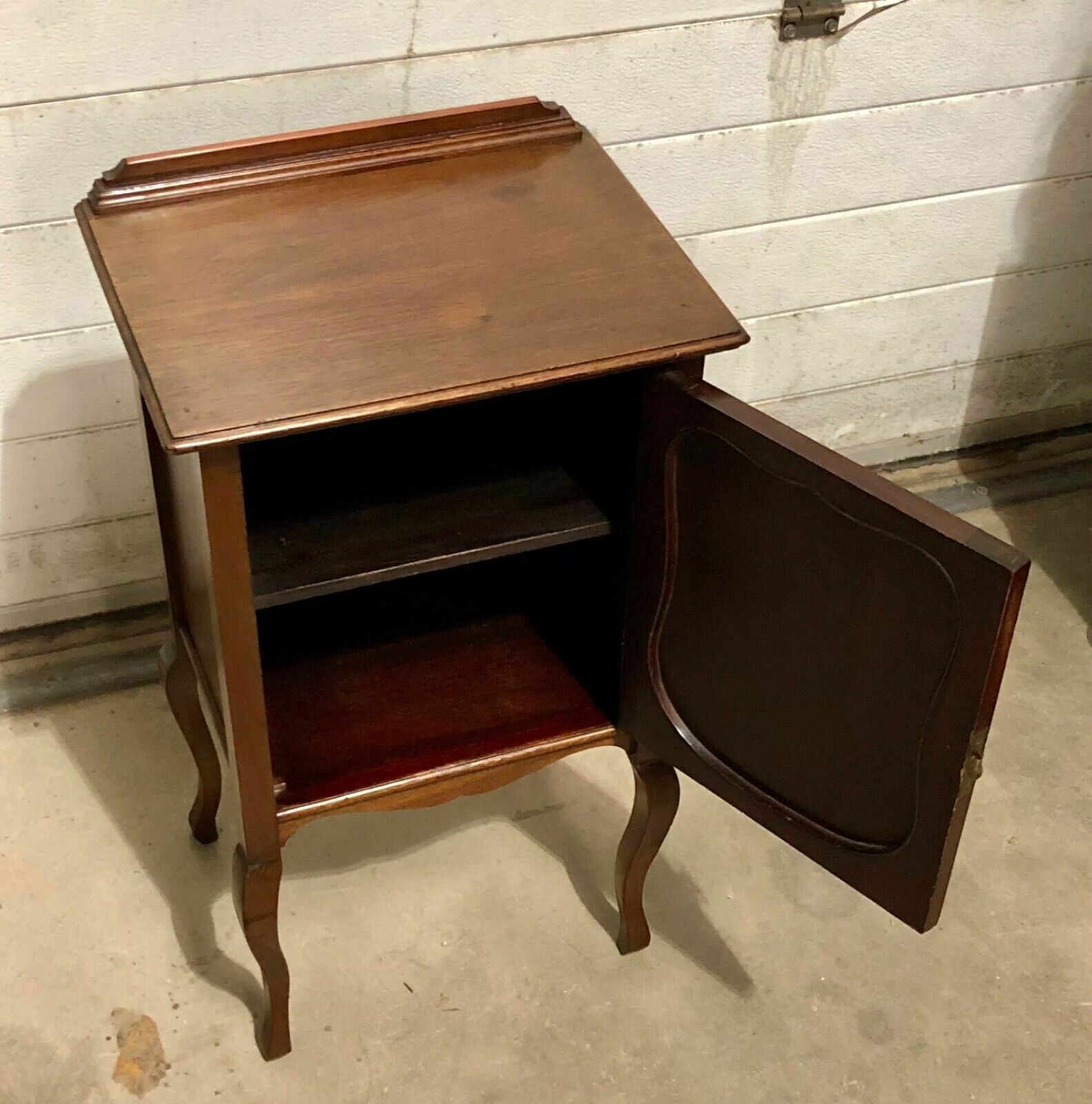 Furniture Handsome Antique Mahogany Bedside Cabinet photo