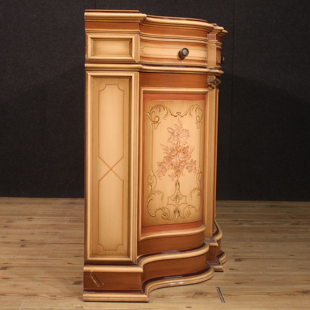 photo for sale Great Lacquered And Painted Sideboard From The 70s