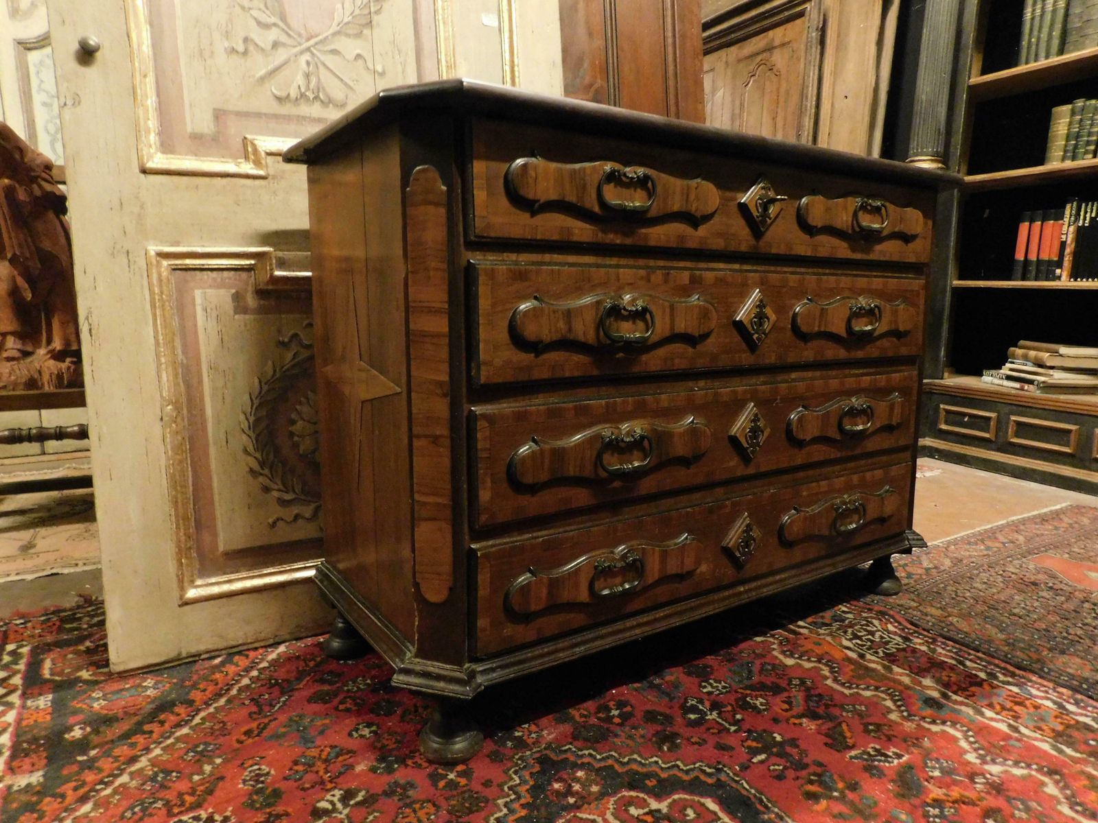 Antique Commodes, Chest Of Drawers Walnut Inlaid Briar, 18th Century Italy photo buy