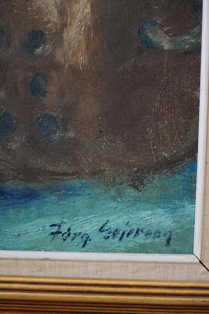 Oil Painting By Jørgen Sejersen, Danish Mid Century, 1960s photo for sale