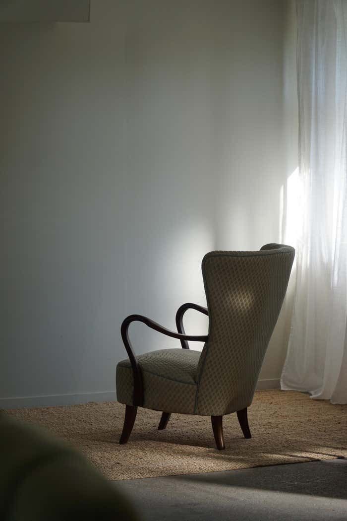 Slagelse Møbelfabrik, Danish Modern Lounge Chairs With Footstool In Beech, 1960s photo vinterior
