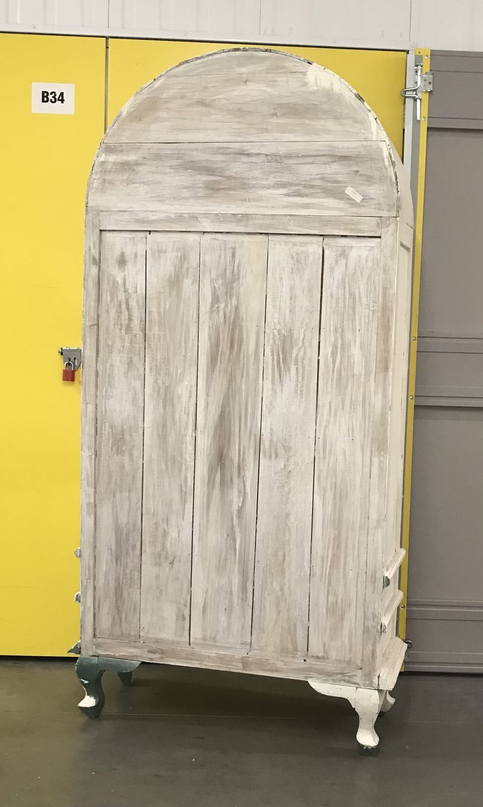 photo furniture Antique French Dome Top White Armoire Display Cabinet