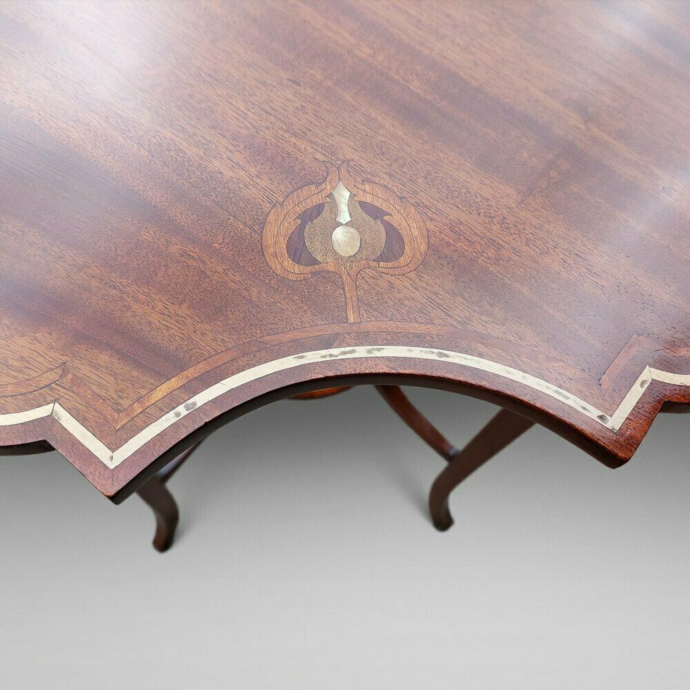 Edwardian Mahogany Art Nouveau Occasional Table photo Furniture