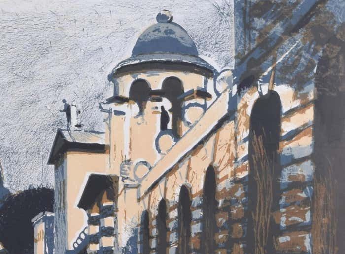 Edwin La Dell The High Street, Oxford With Queen's College Lithograph By Edwin La Dell photo for sale