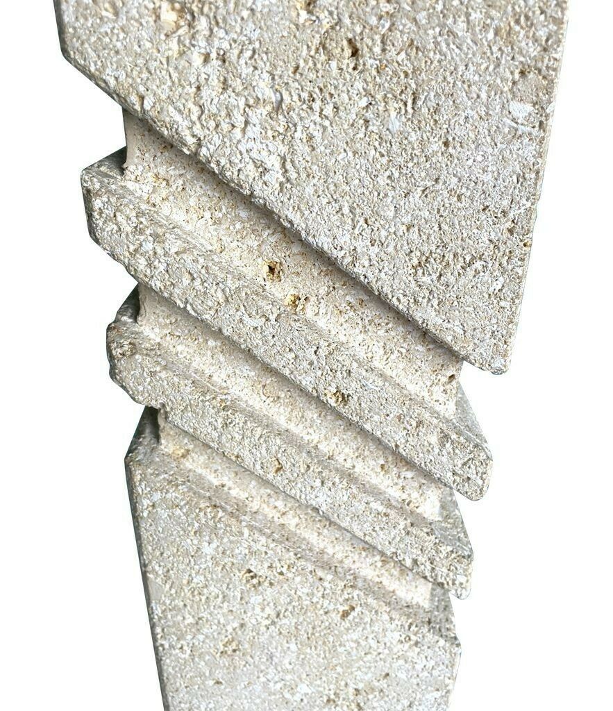 Lighting A Large Italian 1970s Sculptural Stone Lamp With New Bespoke Linen Shade photo