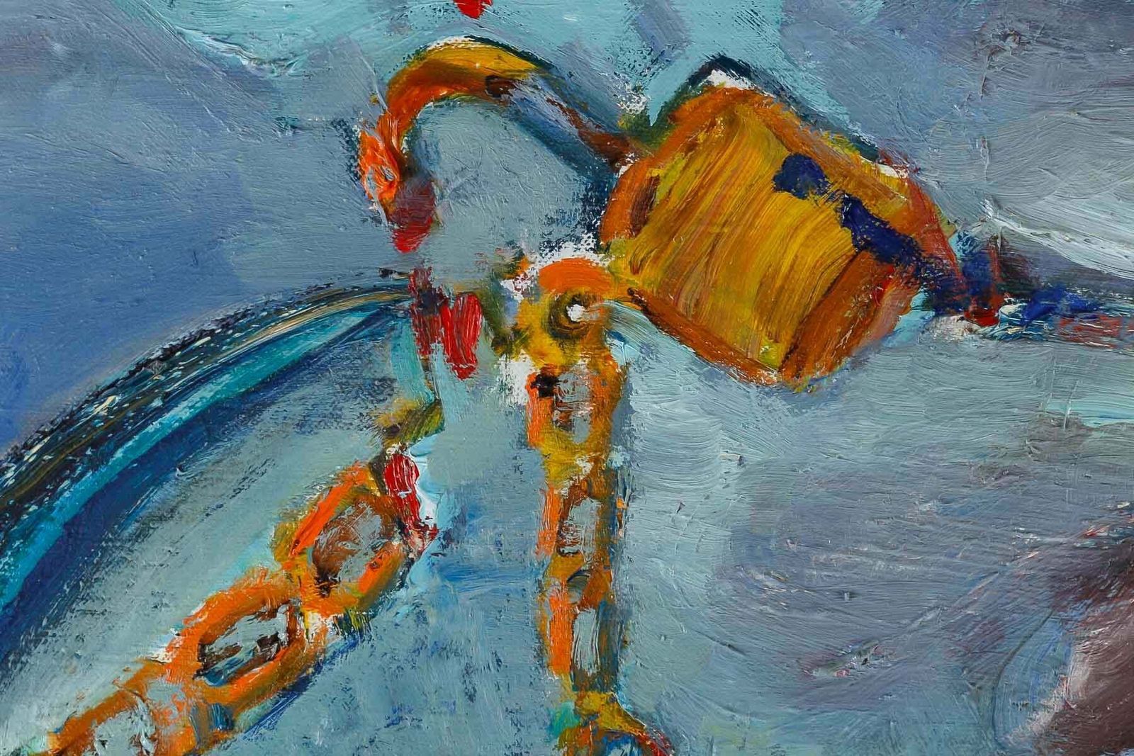 Painting By Evelyne Luez From The Xxth Century, Paris, Rue Campagne Première. photo for sale