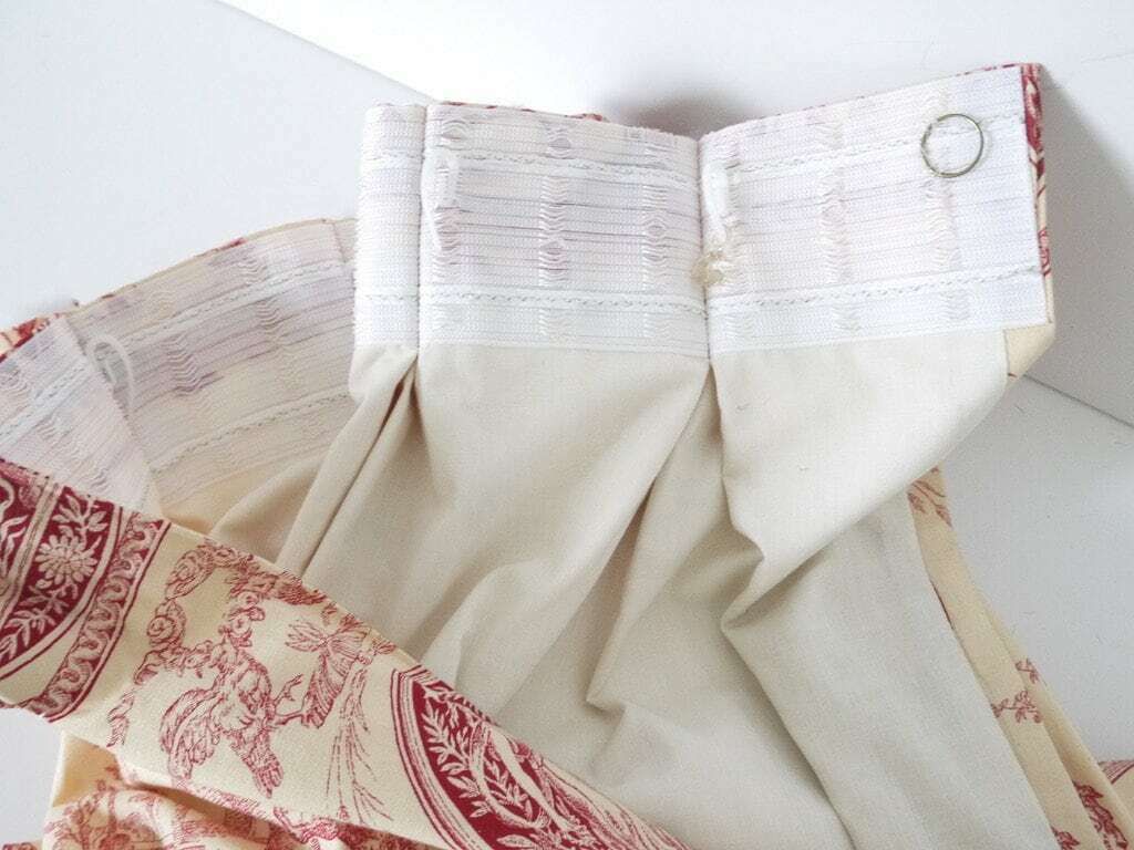 French Antique Drape Curtains Provencal French Toile De Jouy 30x95 Long Panels Window Pair (2) Red Farm Animals photo vinterior