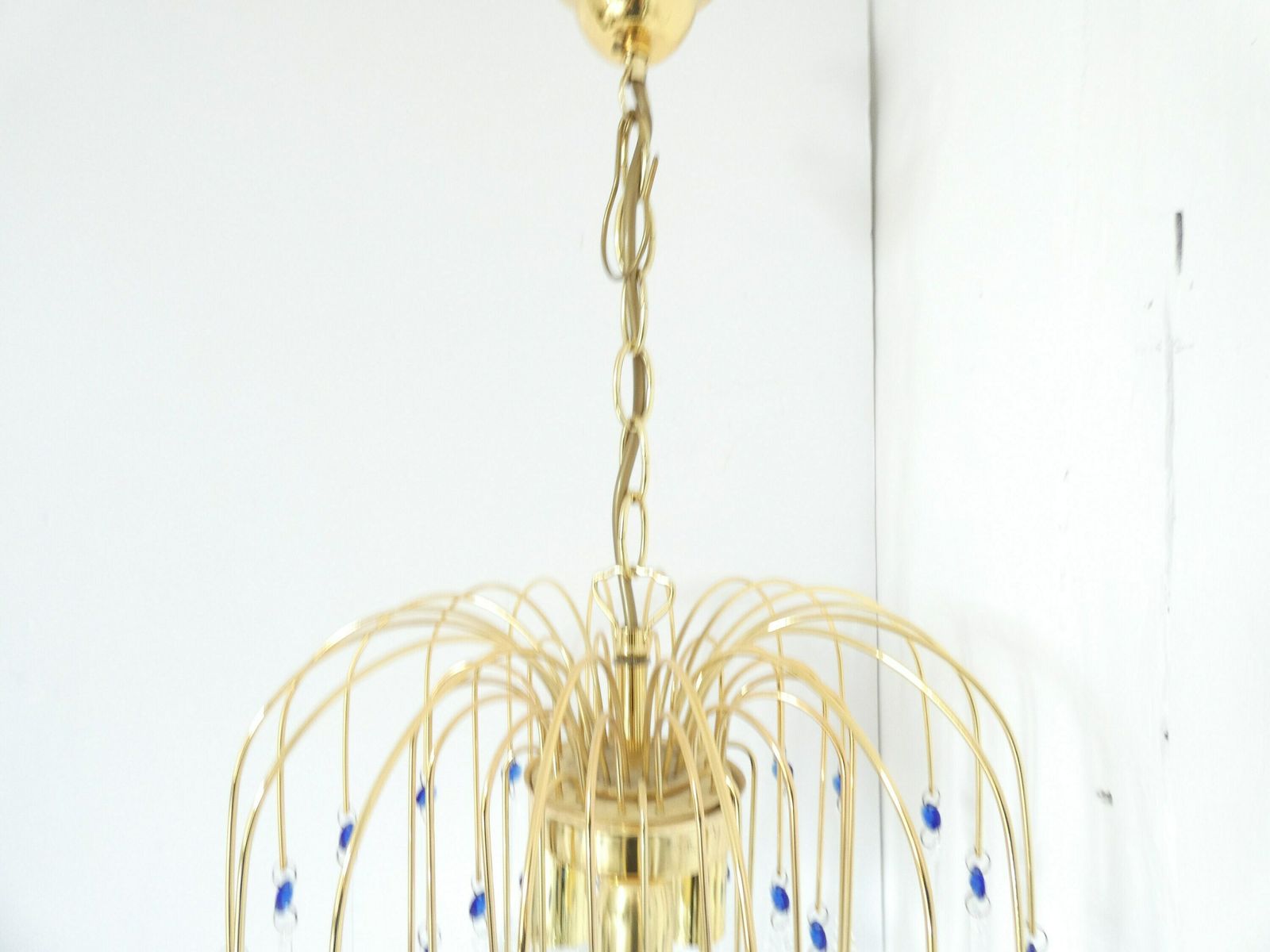 French Vintage Chandelier Pendent Waterfall Raindrop Clear Drops Murano Italian photo Lighting