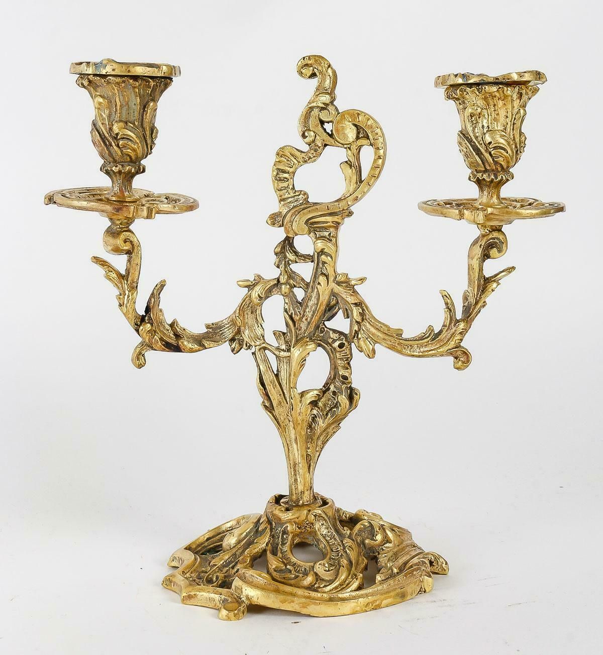 Pair Of 19th Century Bronze Candlesticks, Napoleon III Period photo vinterior