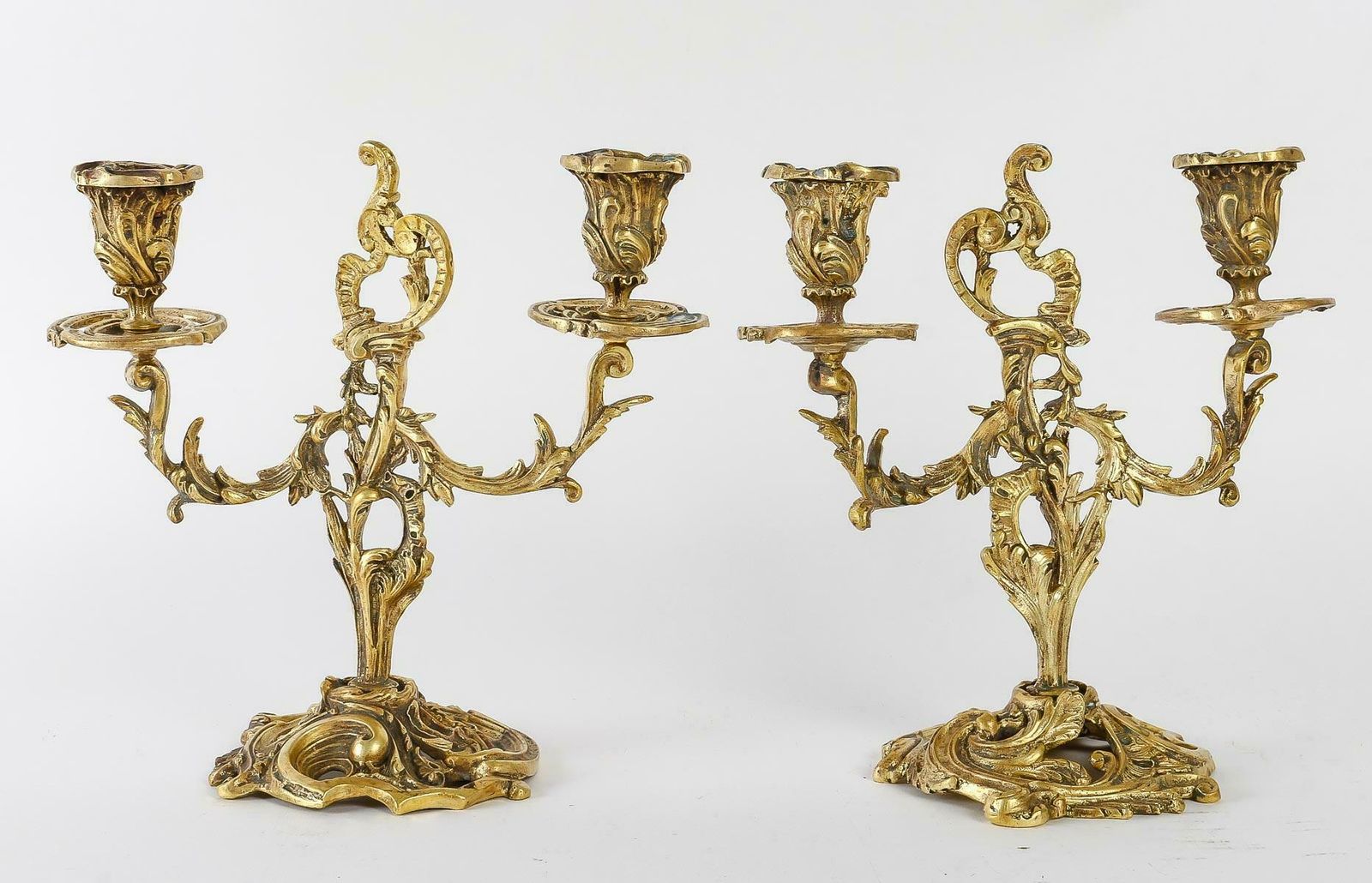 Pair Of 19th Century Bronze Candlesticks, Napoleon III Period photo buy