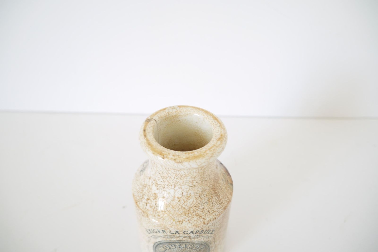 Antique French Gray Poupon White Ironstone Dijon Sarreguemines Mustard Pot Dijon Mustard Jar, Gray Poupon Stoneware Pot photo Home Decor