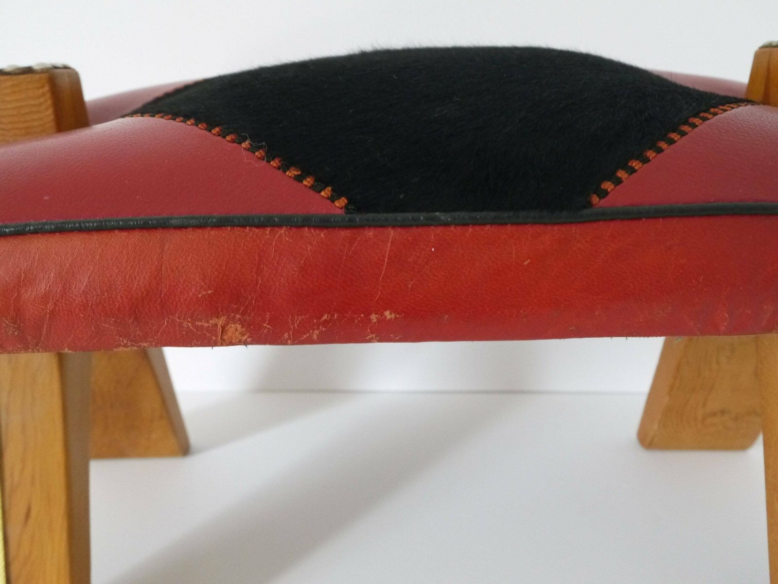 Mid Century Vintage Camel Foot Stool Ottoman photo vintage