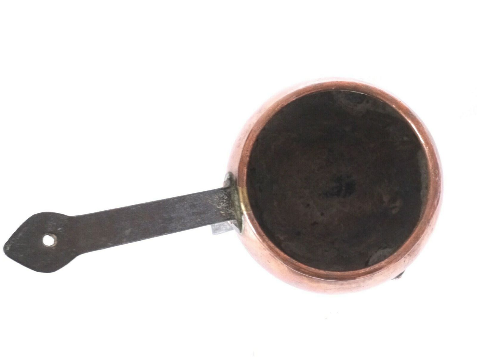 Copper Pot Chafing Dish With Iron Handle Iron Feet With Copper Rivets Fondue Dish photo vinterior