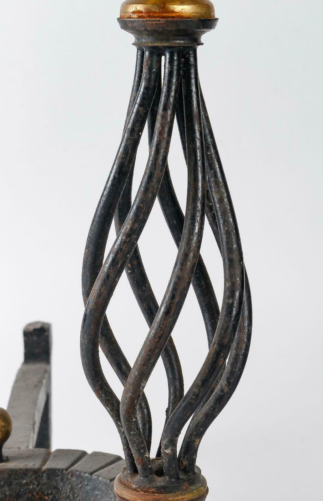 Pair Of Wrought Iron Fire Dogs, Circa 1940 photo Home Fixtures
