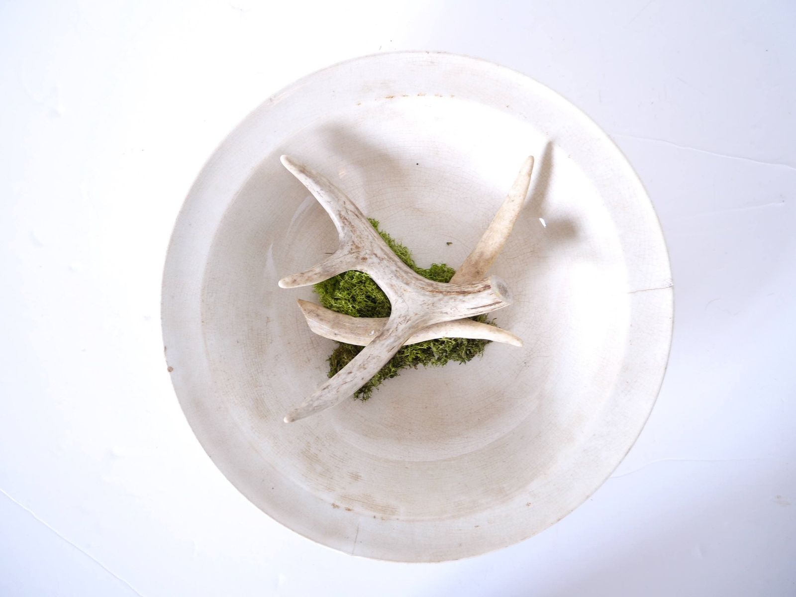 French Antique White Ironstone Basin, Sarreguemines Digoin, Large Serving Bowl, Shabby Chic, Jeanne D'arc Living