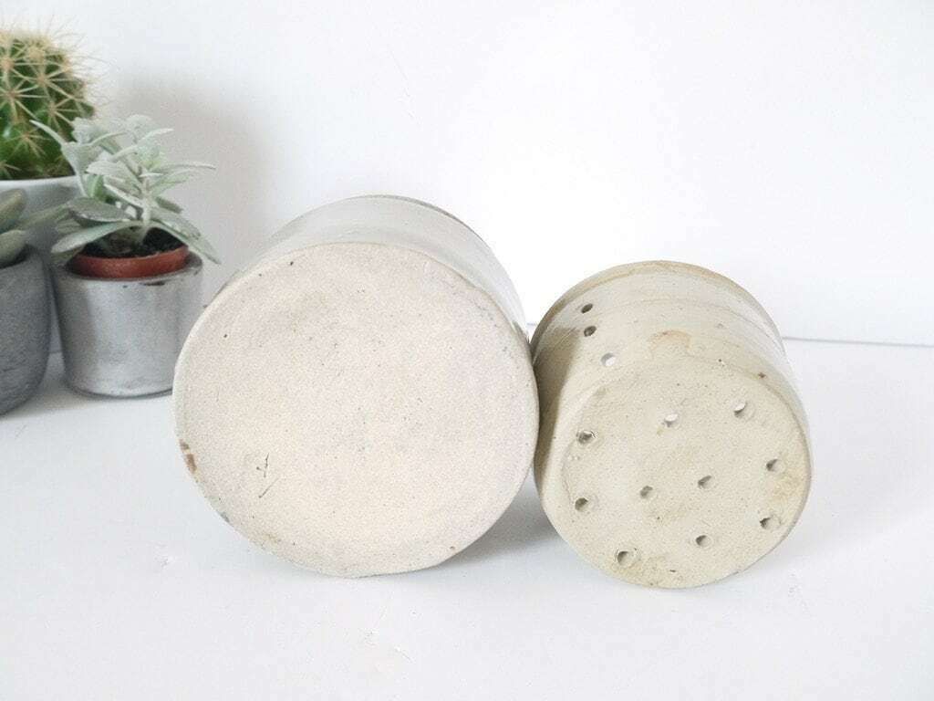 Antique French Ironstone Preserve Pots Stoneware Set Of 2 photo vintage