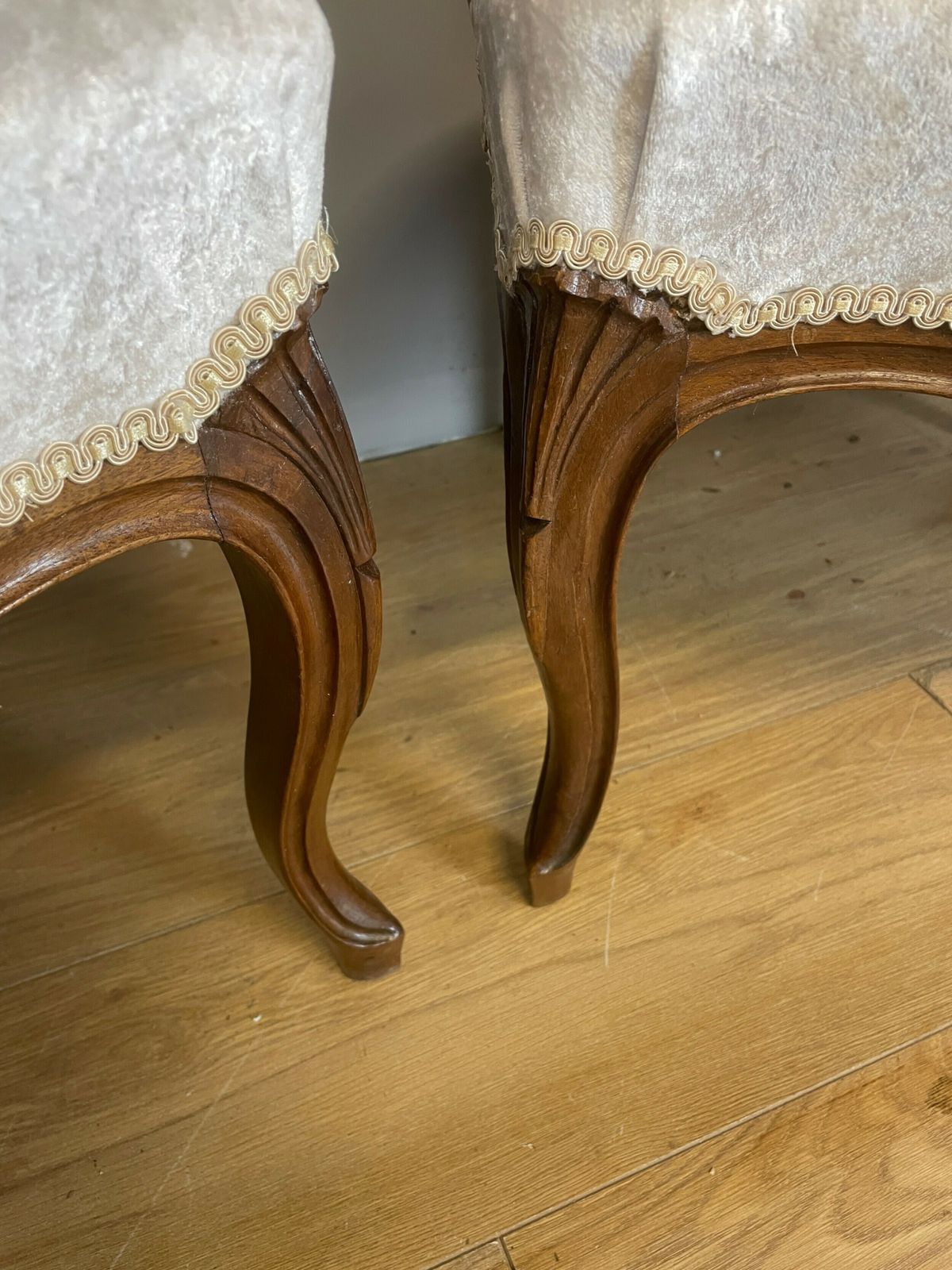 Pair Of French Carved Walnut Open Armchairs C.1910 photo buy