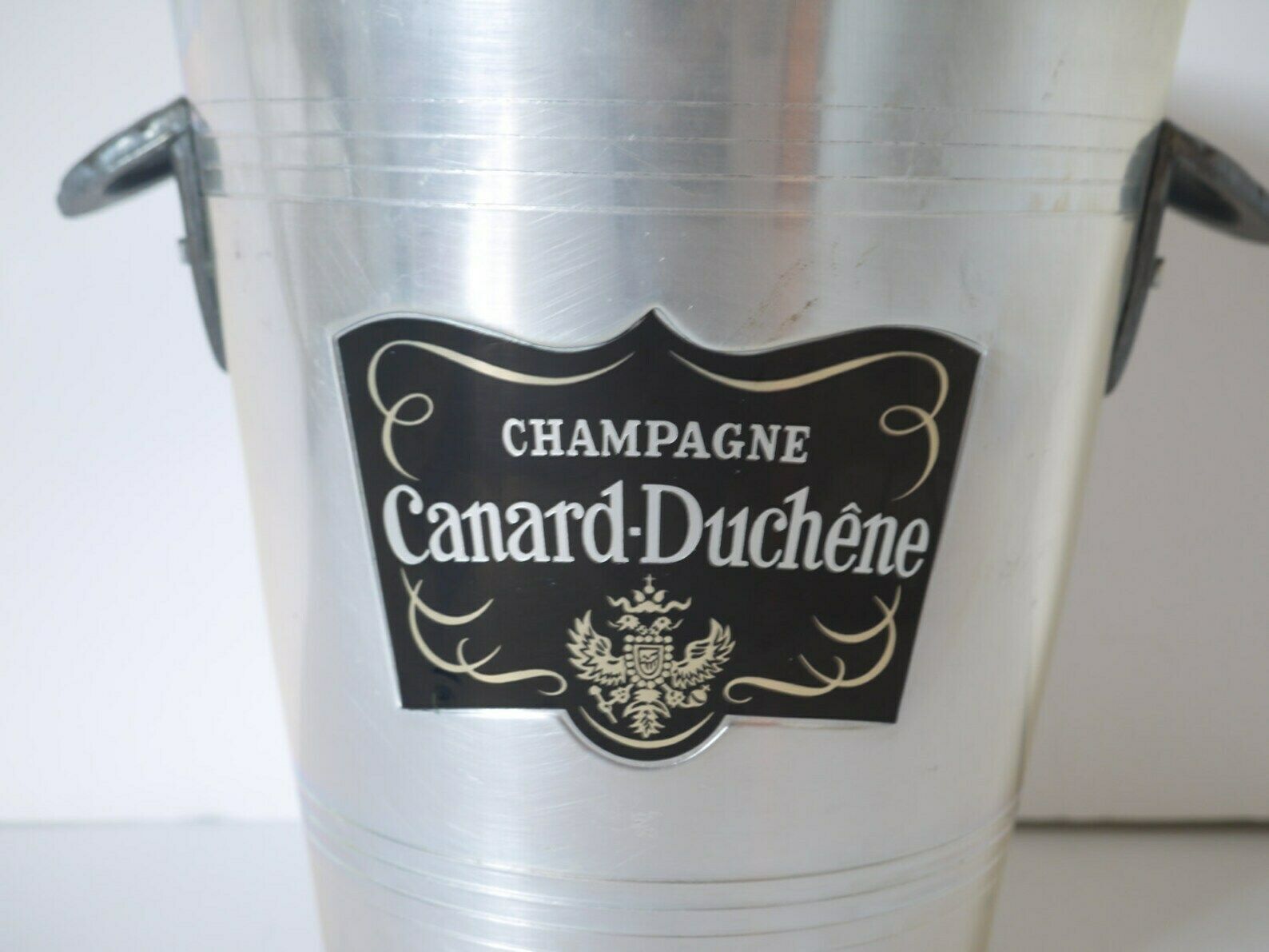 French Silver Alunimun Champagne Bucket Canard Duchéne Noél Christmas New Years Celebration photo furniture