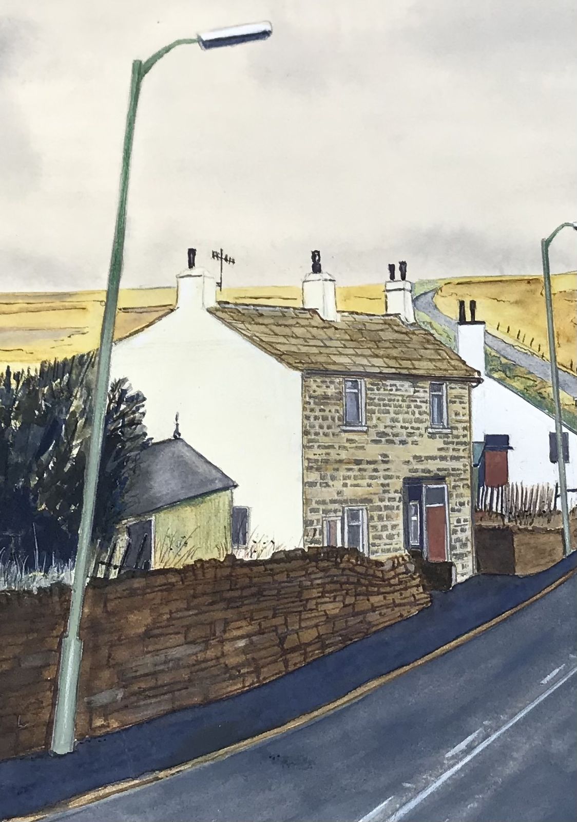 Road Through The Yorkshire Moors Late 20th Century Contemporary Painting photo for sale