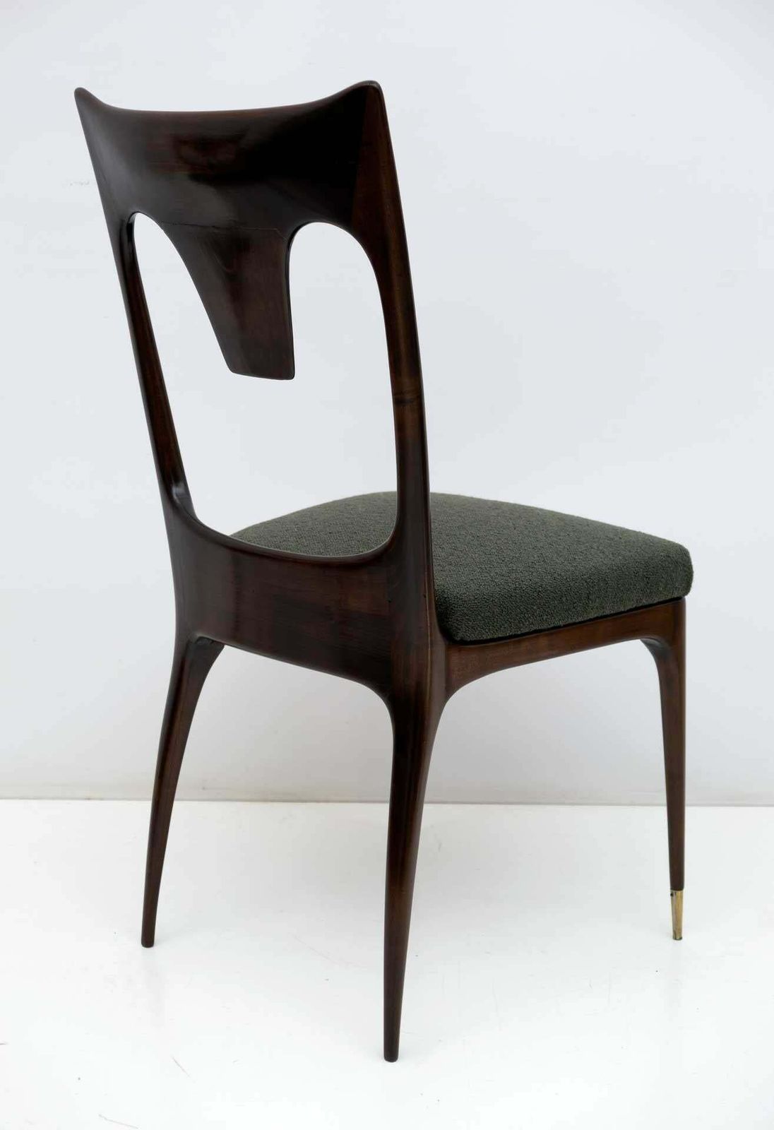 photo furniture Ico & Luisa Parisi Midcentury Modern Italian Walnut And Bouclè Dining Chairs 50s