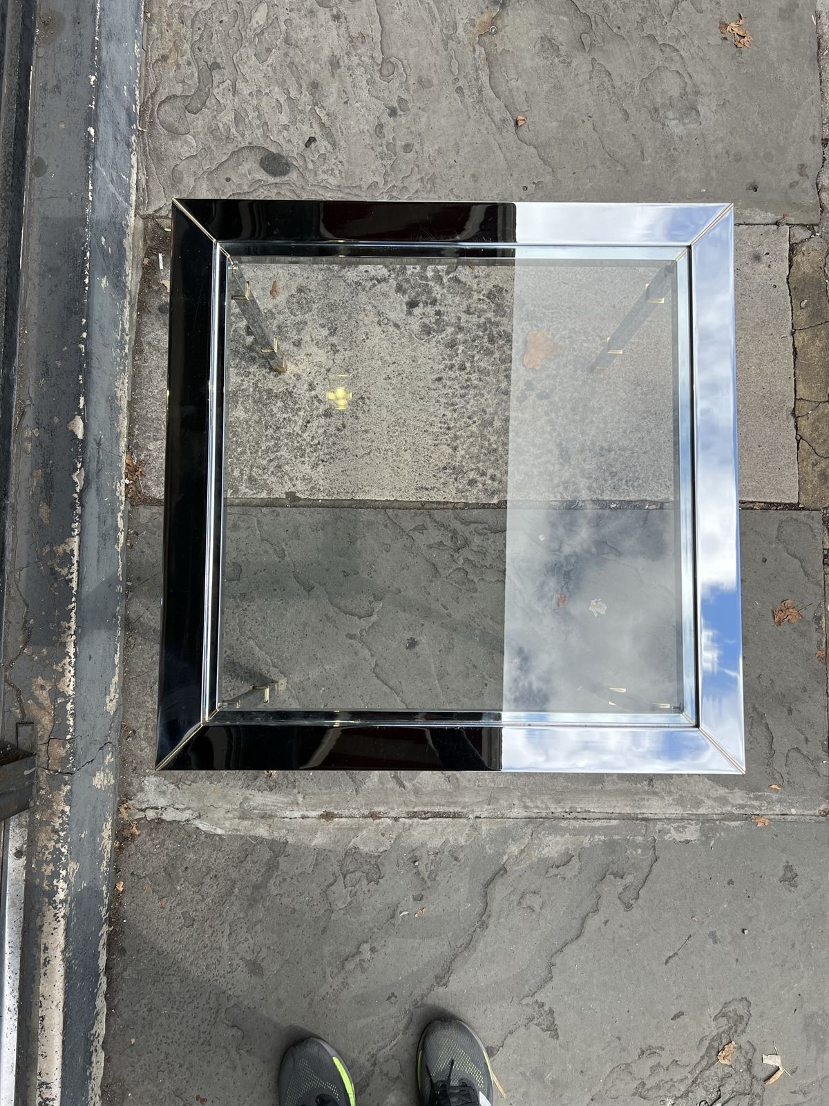 19070s Harrods Chrome And Glass End Table photo furniture