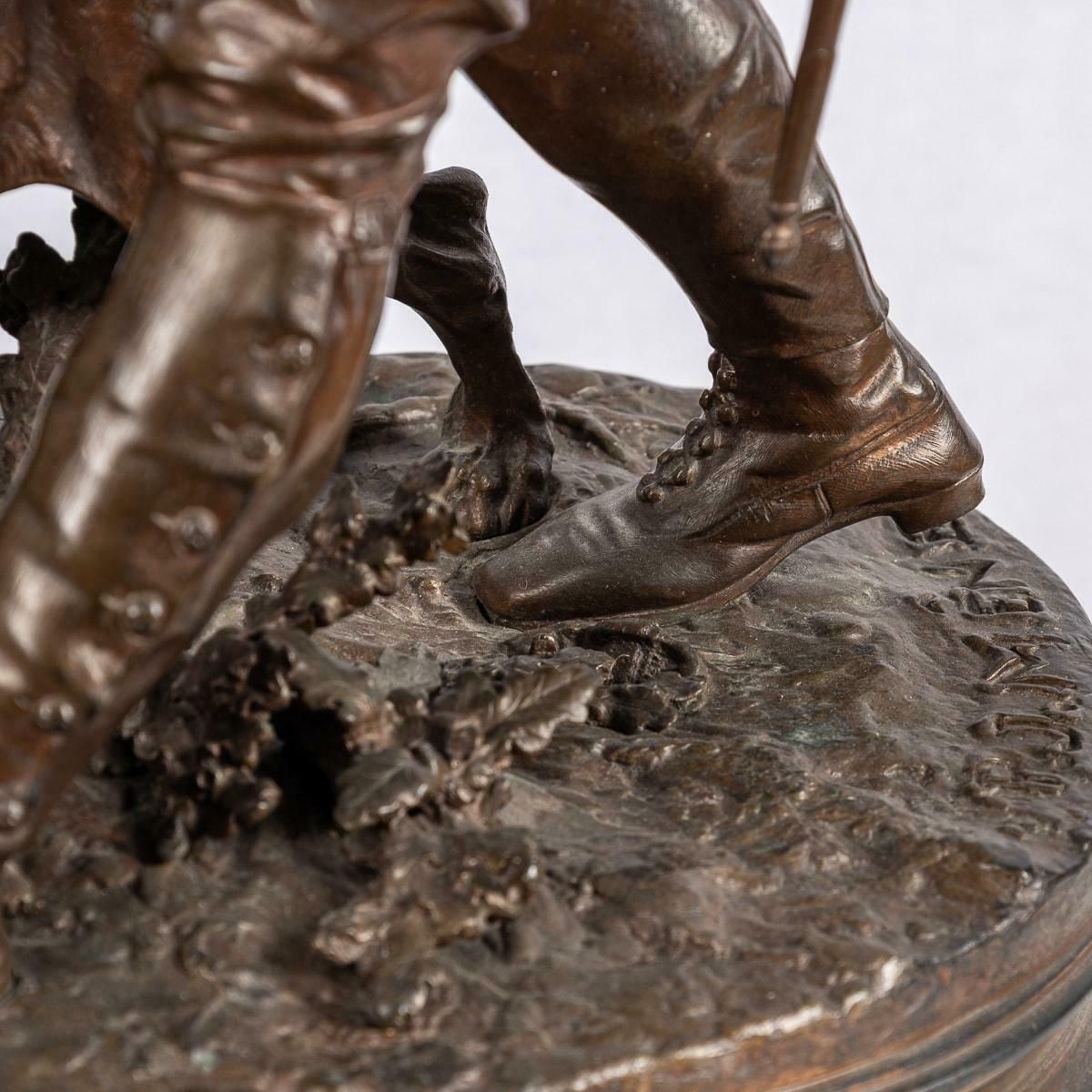 photo vinterior 19th Century French Bronze 'Valet De Limier', Pierre Jules Méne, C.1879