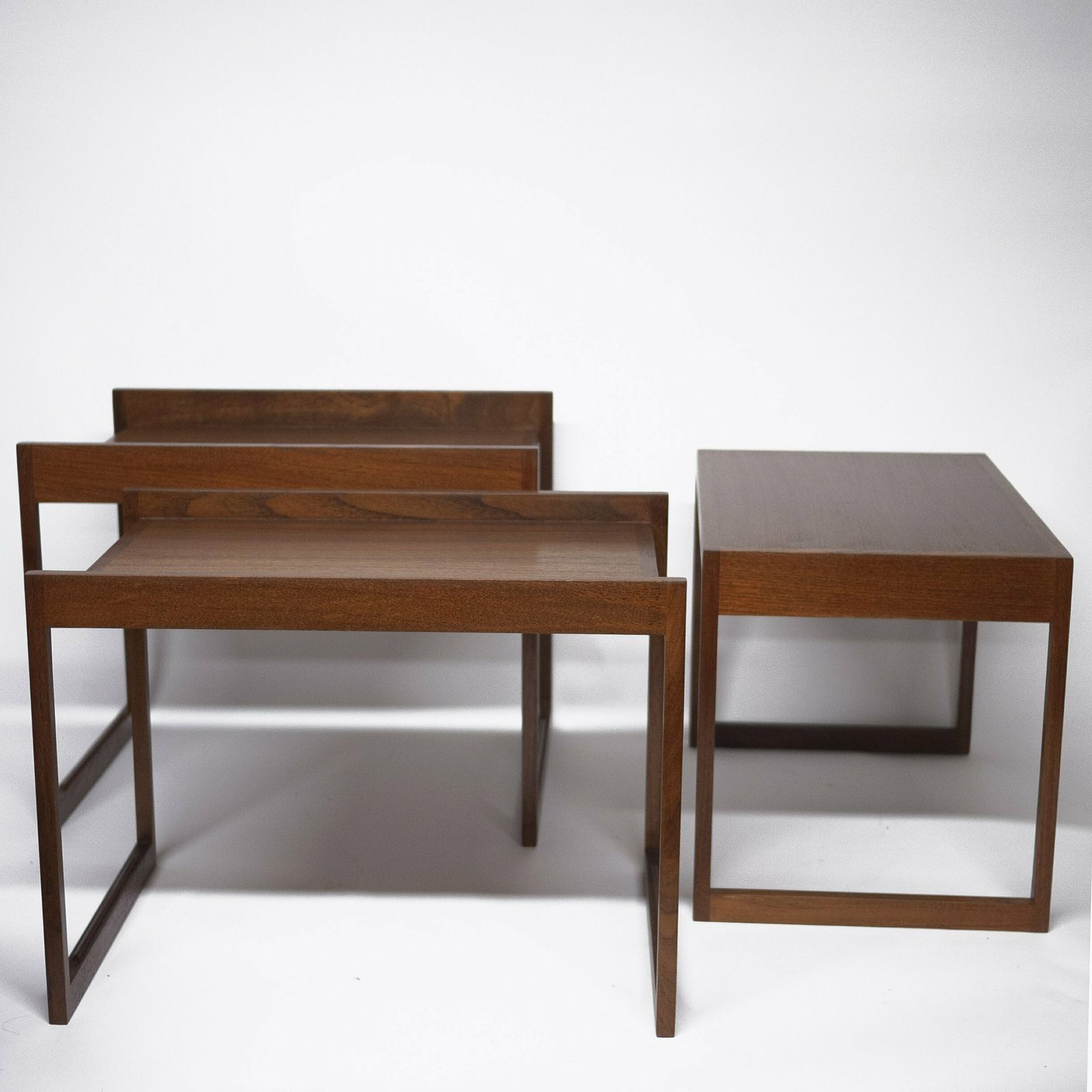 Danish Teak Stacking Nest Of Tables By Illum Wikkelso For Cfc Silkeborg, 1960s photo vinterior