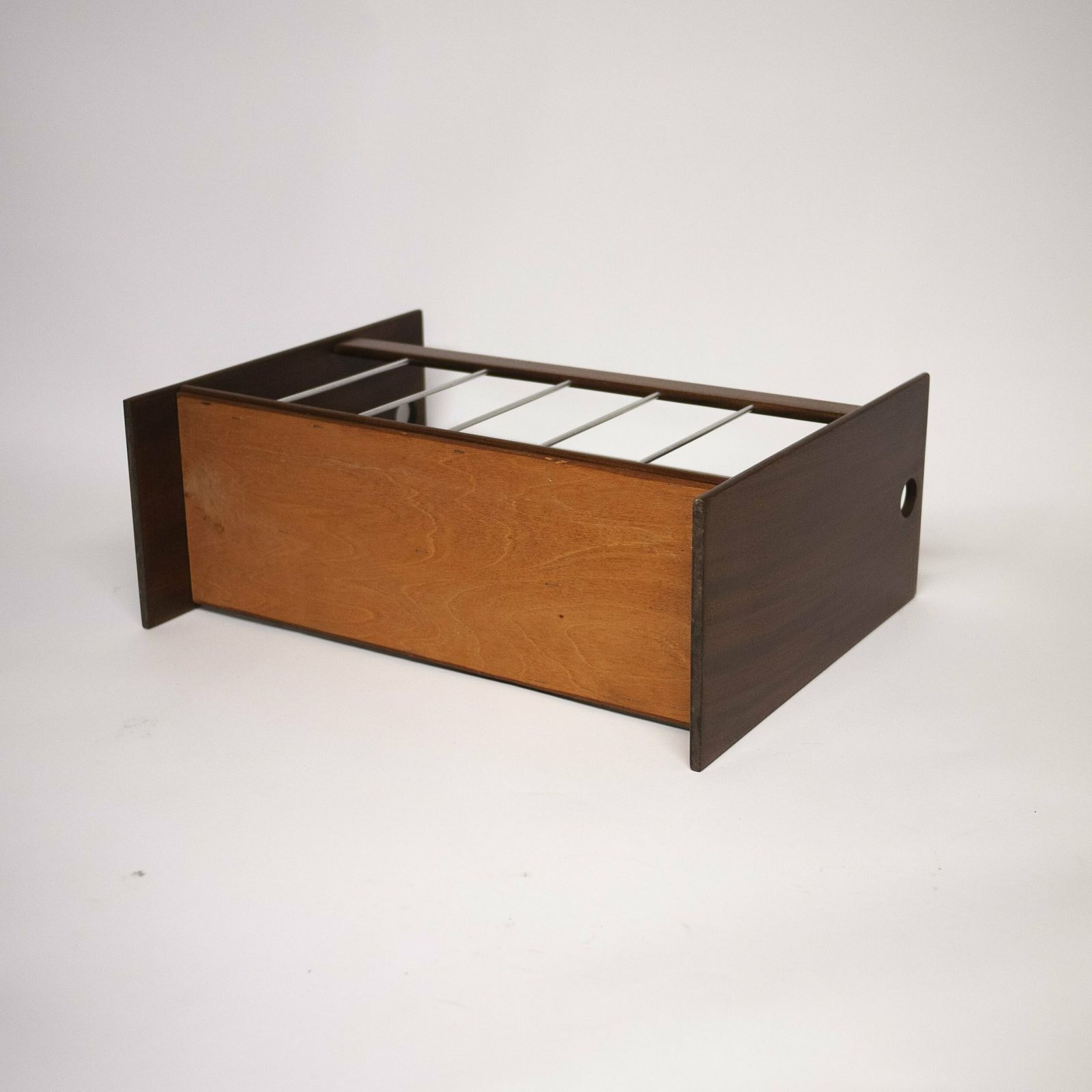 Vintage Danish Teak And Metal Magazine Rack, 1970s photo vintage