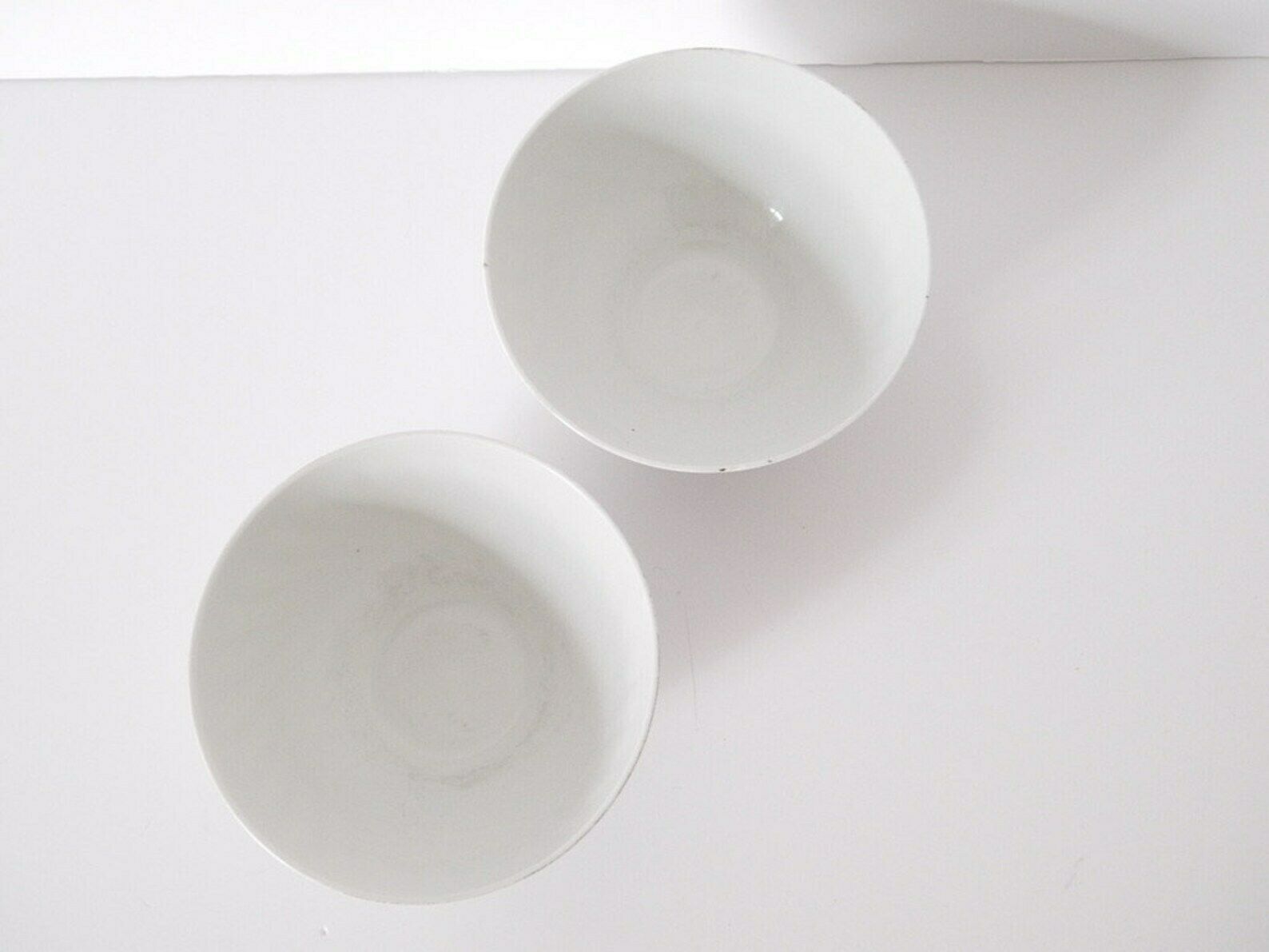 French Cafe Au Lait Bowls Set Of Two (2) Floral Lilac Porcelain photo 143.0