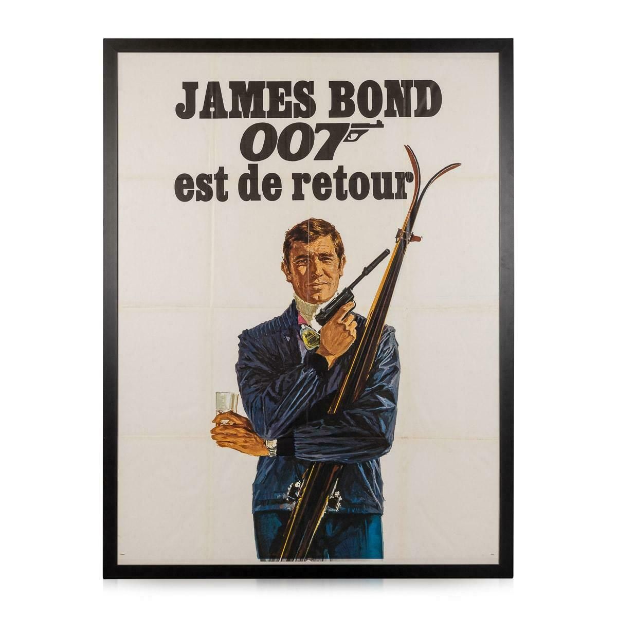 Original French Release James Bond On Her Majesty's Secret Service Poster C.1969 photo furniture