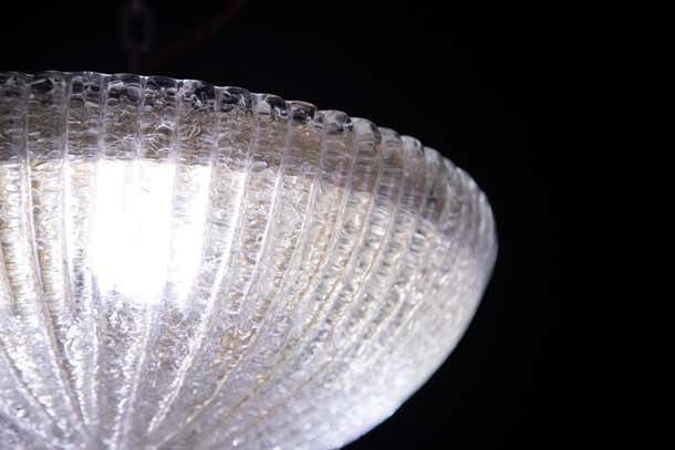 Trasparent And Gold Glass Murano Ceiling Light By Barovier & Toso Style , 1960 photo buy