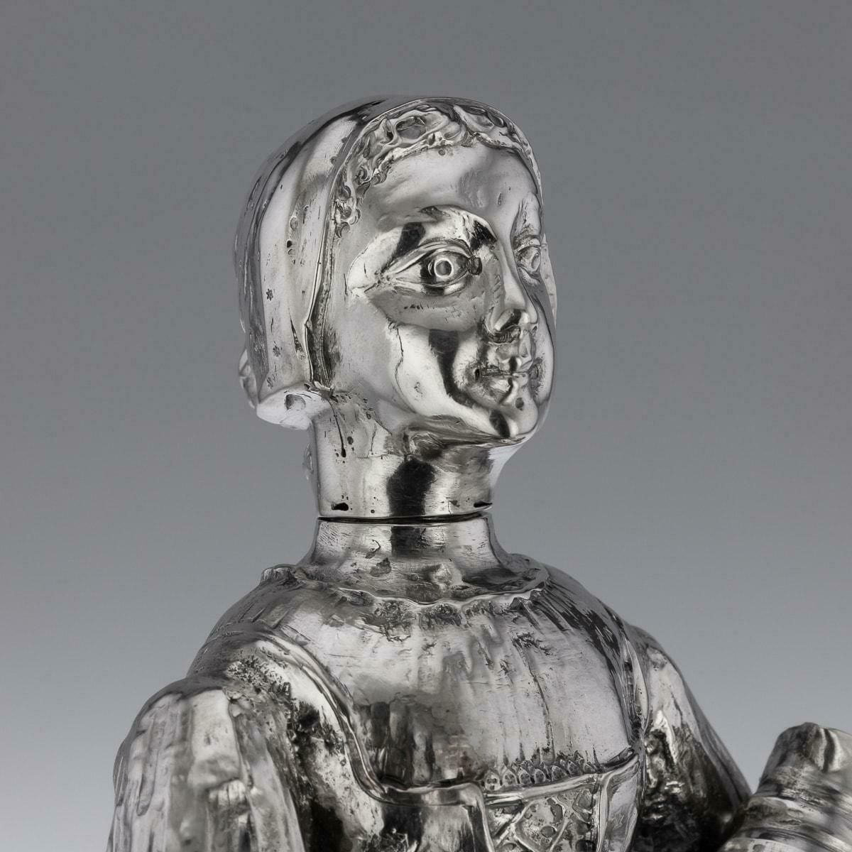 Art 19th Century German Solid Silver Figure Of A Fruit Seller, C.1880 photo