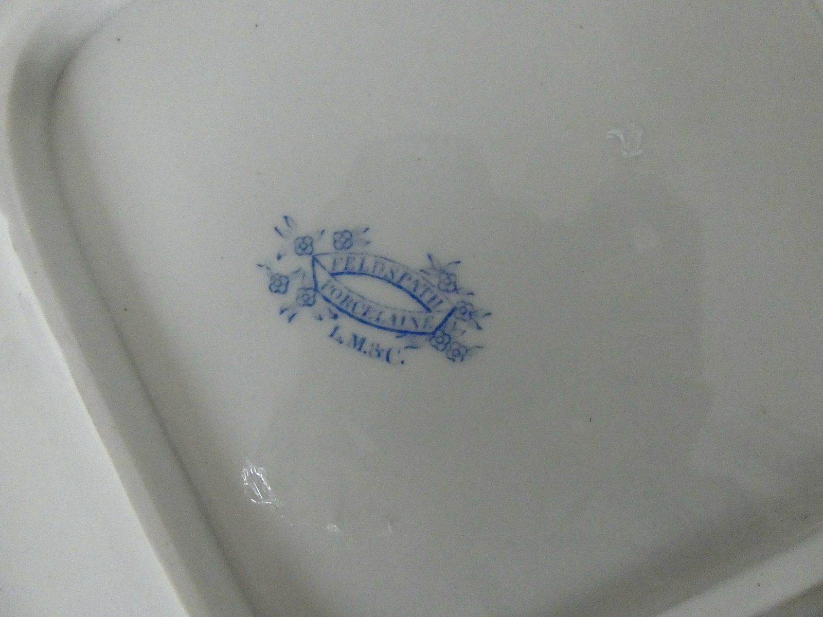 French Vintage Blue And White Porcelain De Paris Serving Display Plate photo 110.0