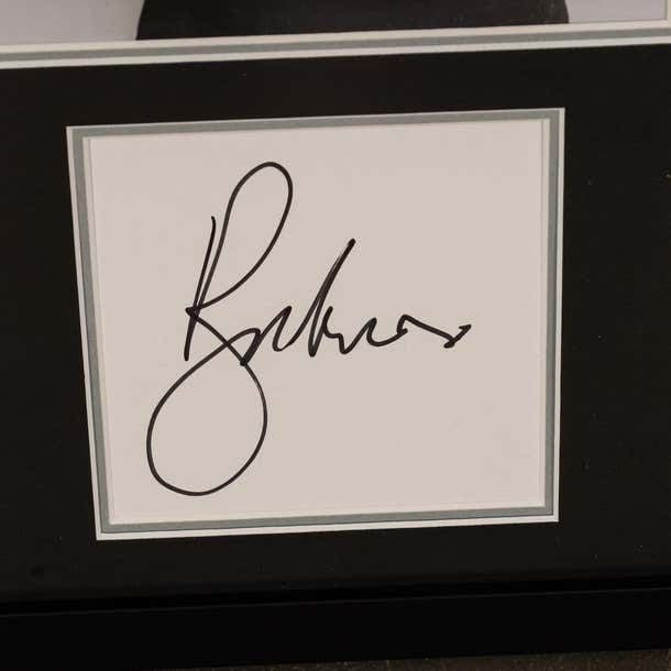 Stunning Original Roger Moore Signature & Photo photo furniture