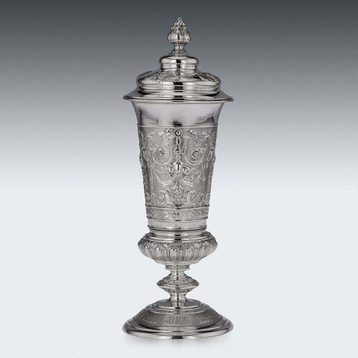 19th Century German Solid Silver Worms Shooting Presentation Cup, Hanau, C.1895 photo for sale