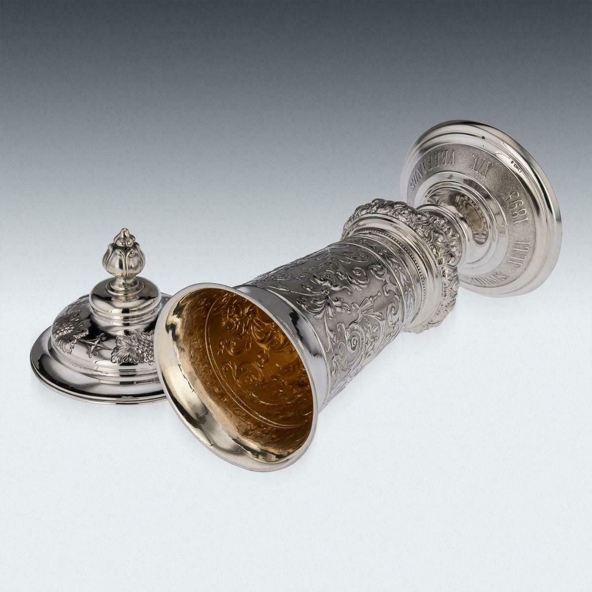 19th Century German Solid Silver Worms Shooting Presentation Cup, Hanau, C.1895 photo 1395.0