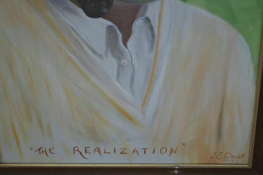 Original Oil On Board Of Cricket Player Fred Trueman photo vinterior