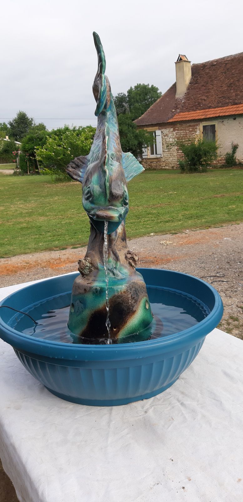 Fountain Faience Of Vallauris "Dauphin" photo buy