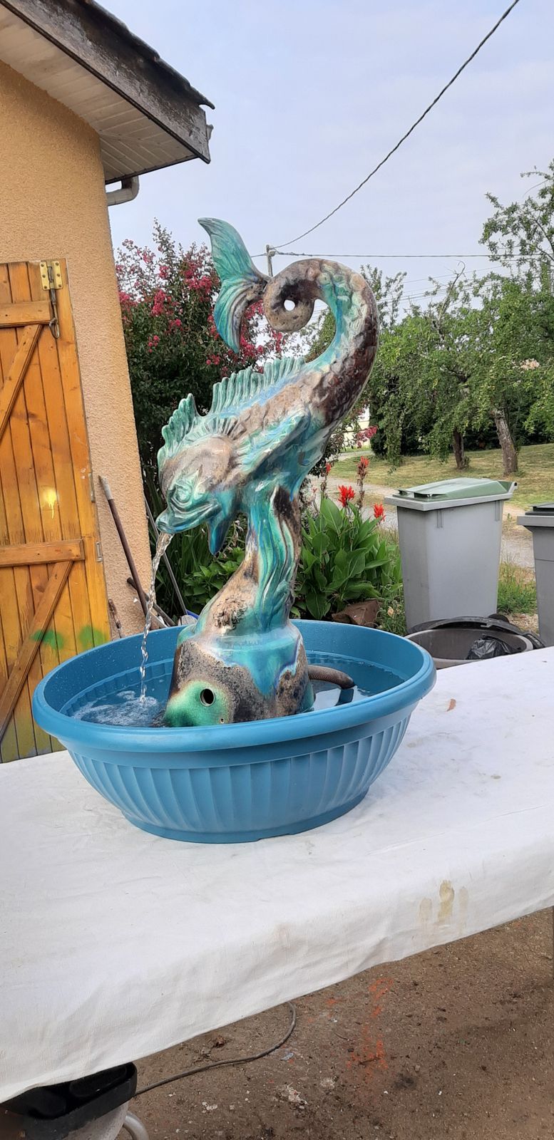 Fountain Faience Of Vallauris "Dauphin"