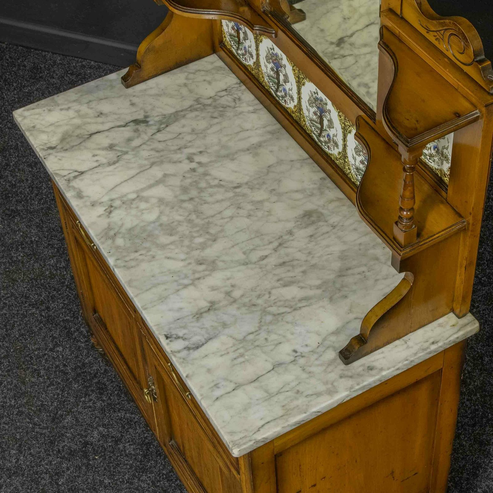 Furniture Edwardian Birch Washstand photo