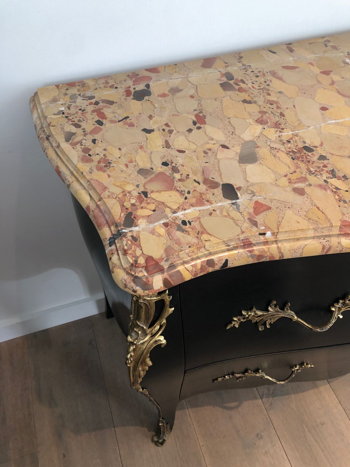 Ebonized Curved Chest Of Drawers Decorated With Bronze Elements Stamped By Beyne Roubaix photo 4800.0