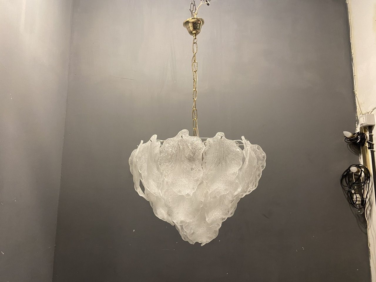 Italian Murano Glass Chandelier 1970’s photo Lighting