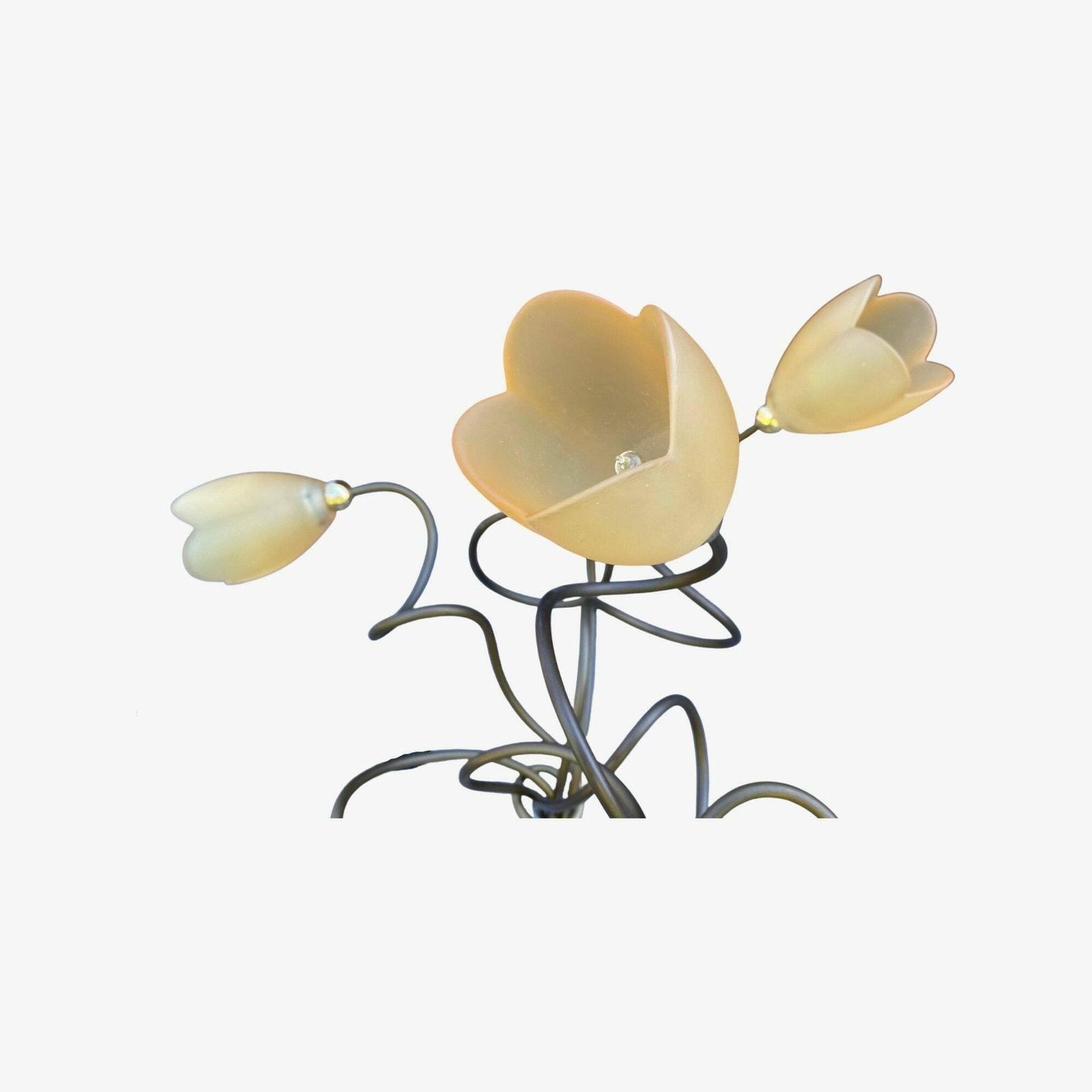 Murano Italy Design Lamp   Handmade Vintsge Murano Glass With Brass Table Lamp   ‘Tulip Tree’ Design | Vintage Table Lamp Made In Italy 1970 photo Lighting