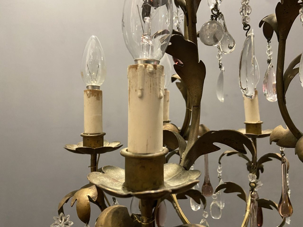 Vintage Italian Murano Glass Drop Chandelier photo for sale