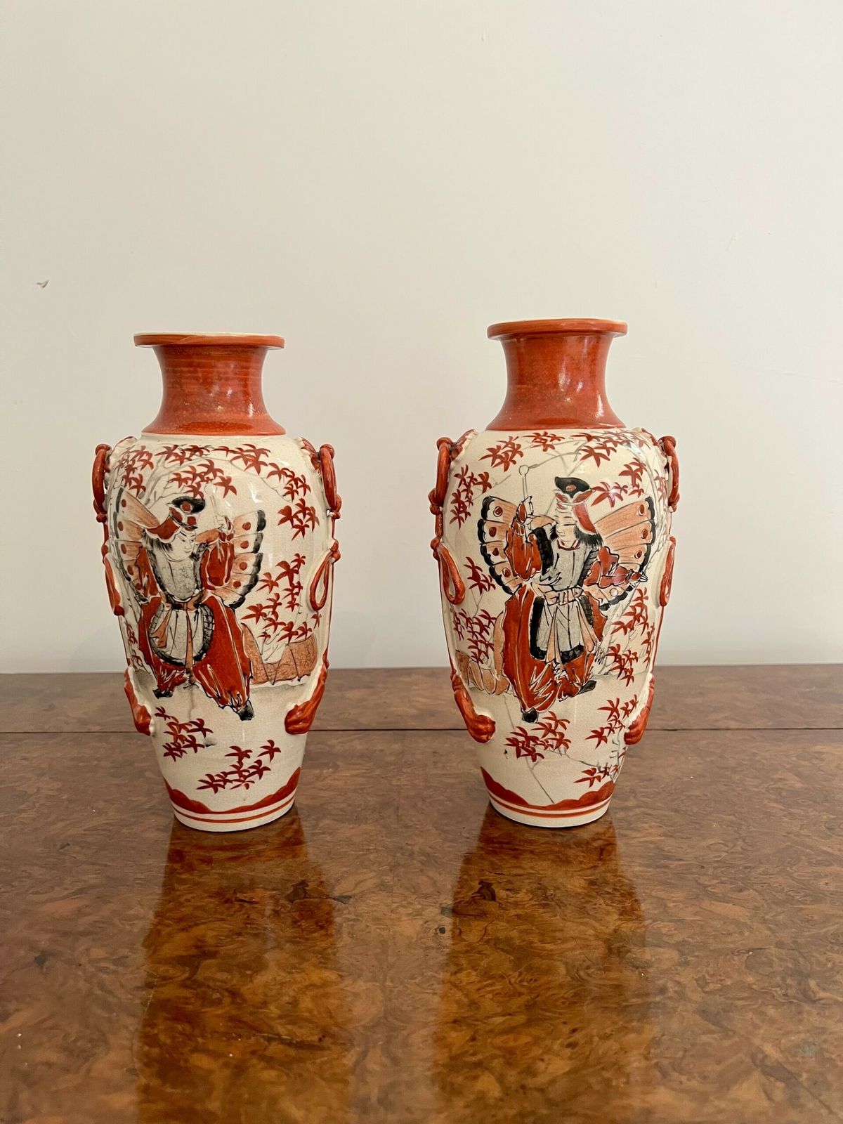 Quality Pair Of Antique Satsuma Vases photo Home Decor